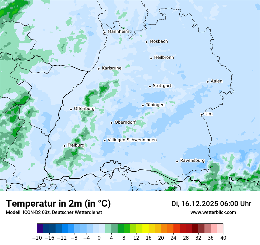 Modellkarten Temperatur