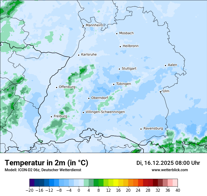 Modellkarten Temperatur