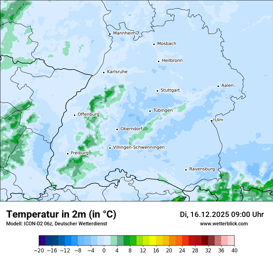 Modellkarten Temperatur