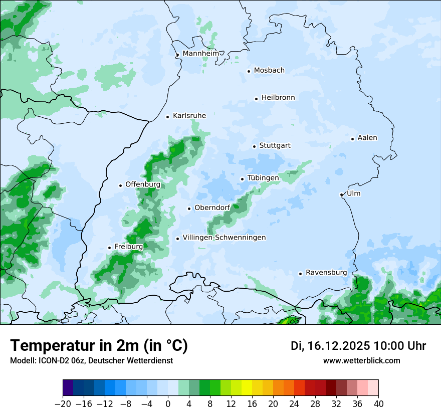 Modellkarten Temperatur