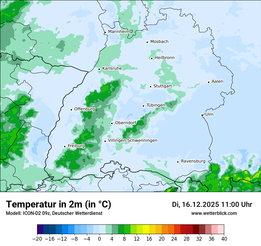 Modellkarten Temperatur