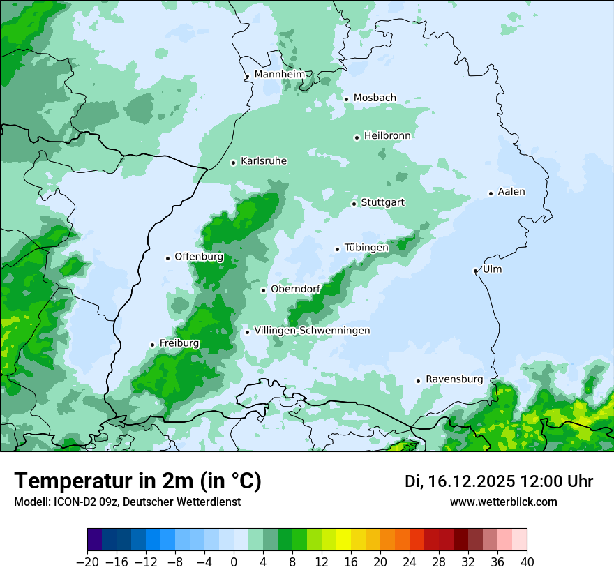 Modellkarten Temperatur