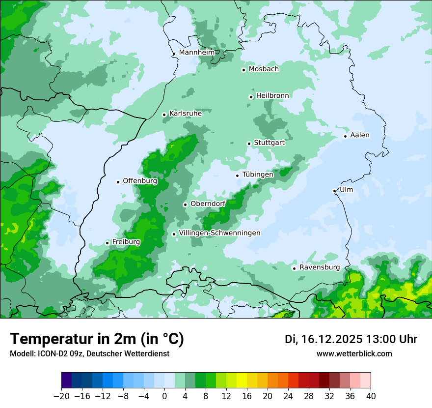 Modellkarten Temperatur
