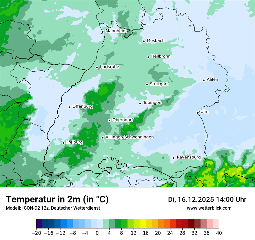 Modellkarten Temperatur