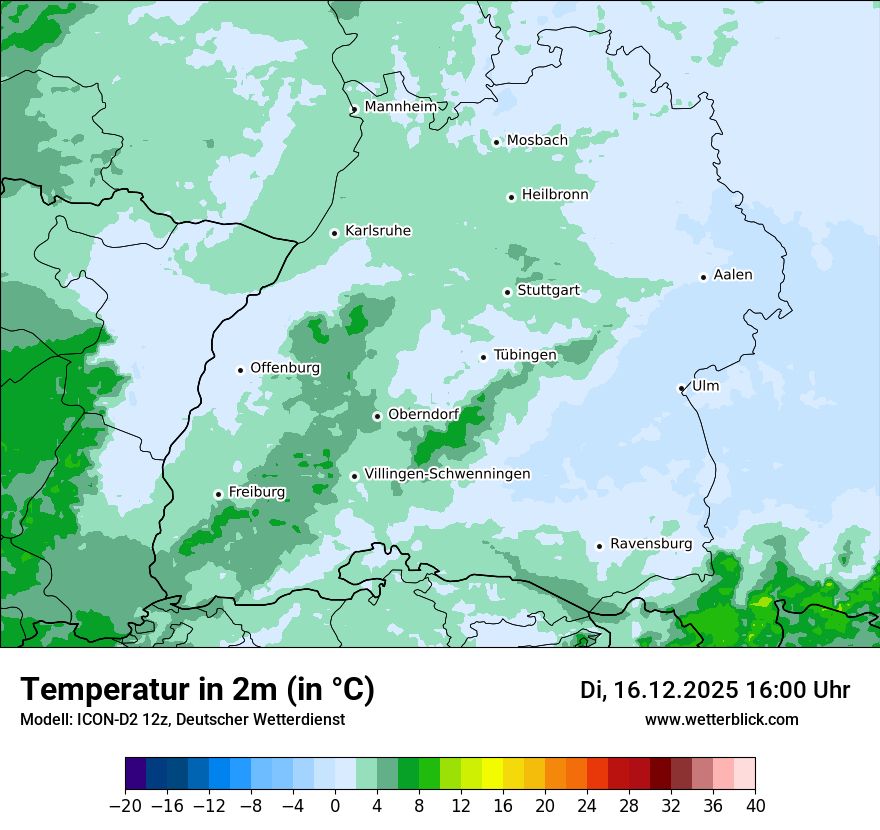 Modellkarten Temperatur