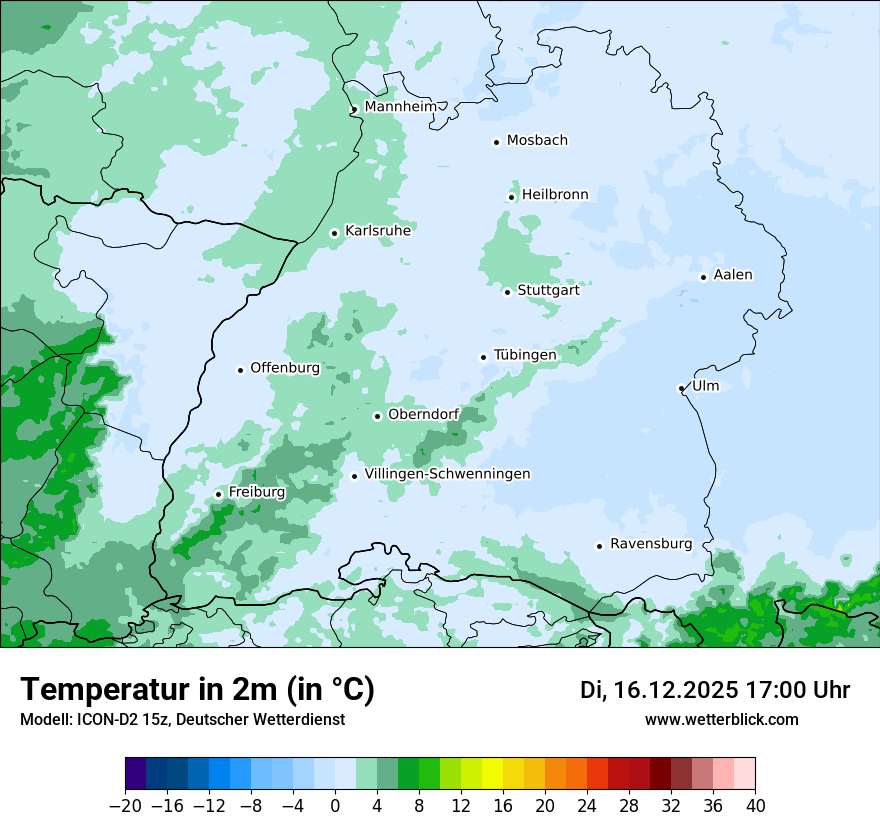 Modellkarten Temperatur