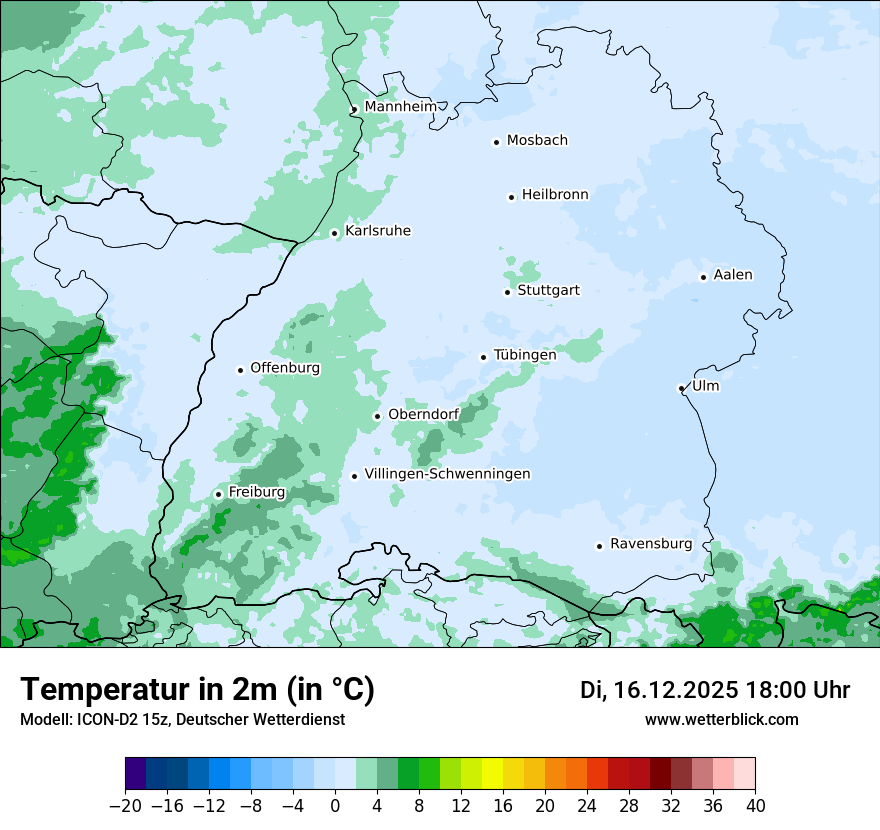 Modellkarten Temperatur