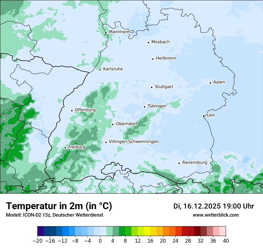 Modellkarten Temperatur