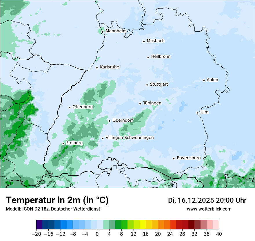 Modellkarten Temperatur
