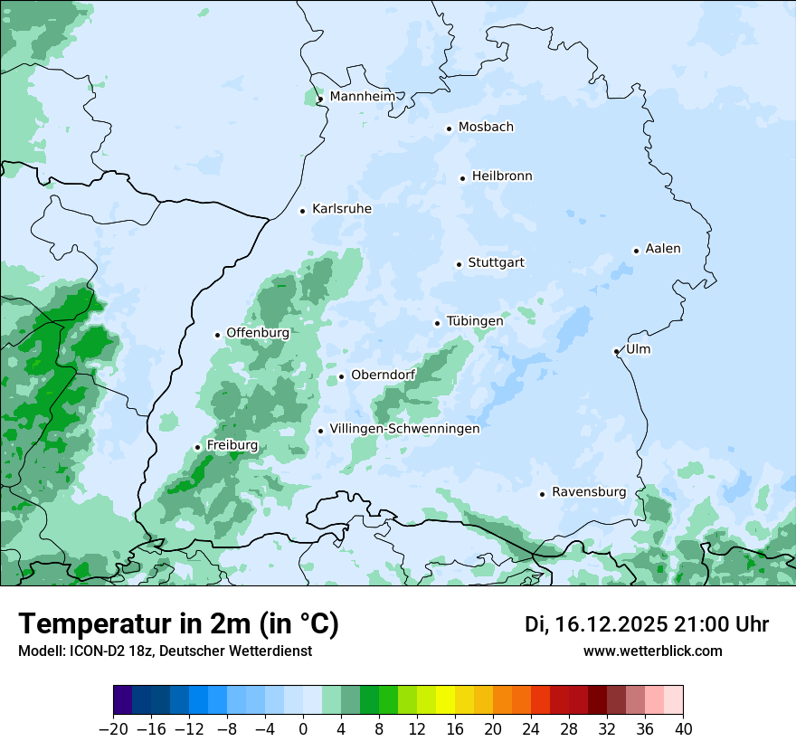 Modellkarten Temperatur