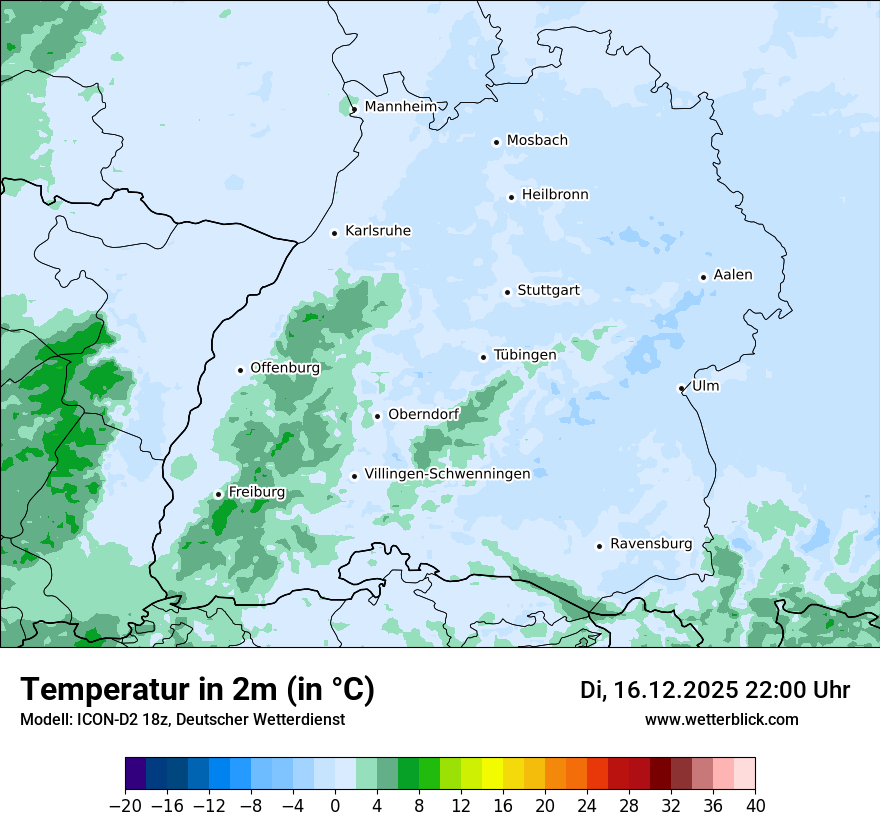 Modellkarten Temperatur