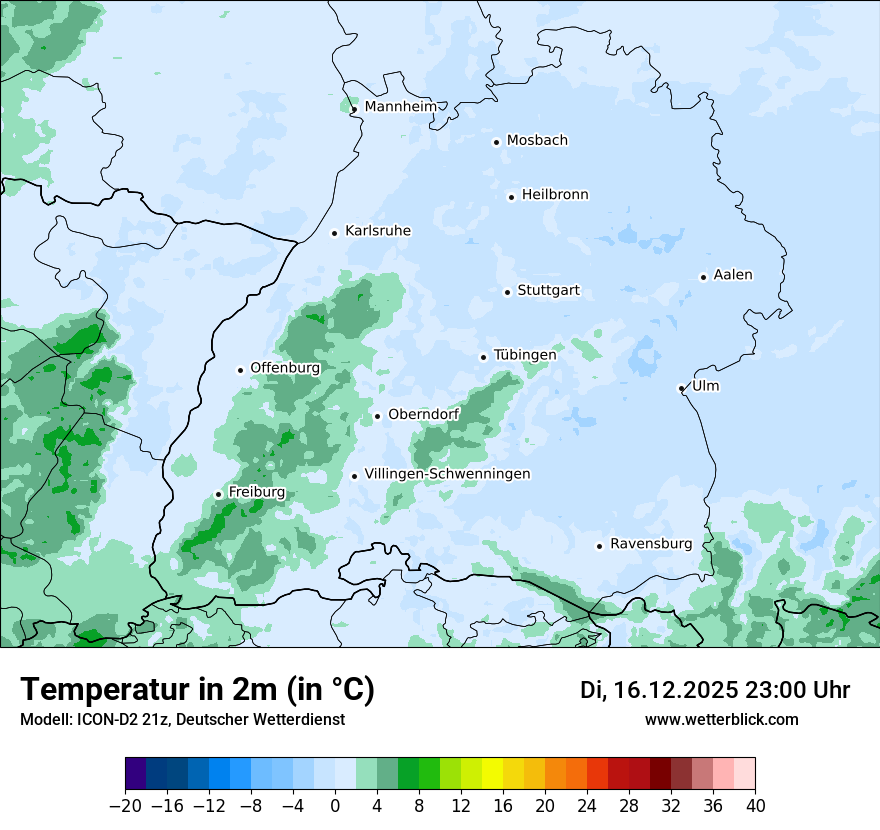 Modellkarten Temperatur