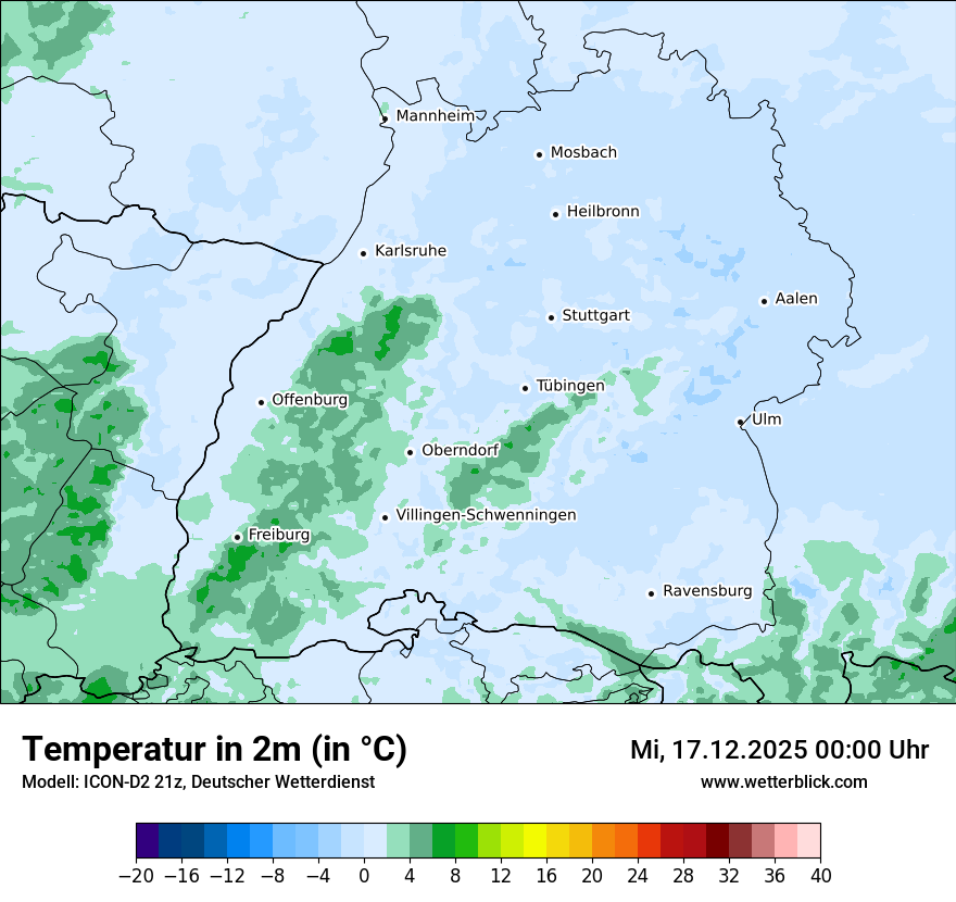 Modellkarten Temperatur