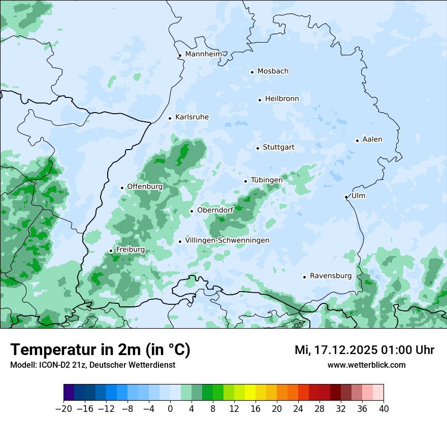 Modellkarten Temperatur