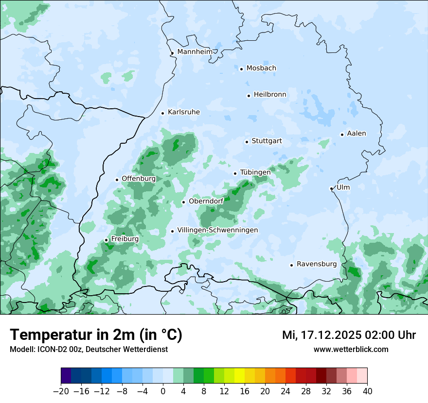 Modellkarten Temperatur