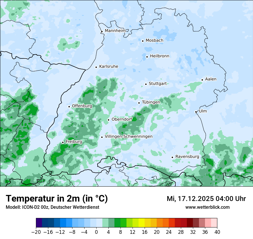 Modellkarten Temperatur