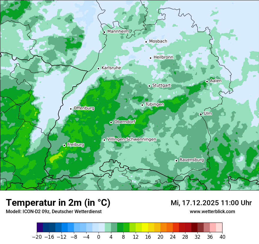 Modellkarten Temperatur