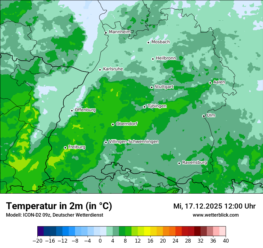 Modellkarten Temperatur