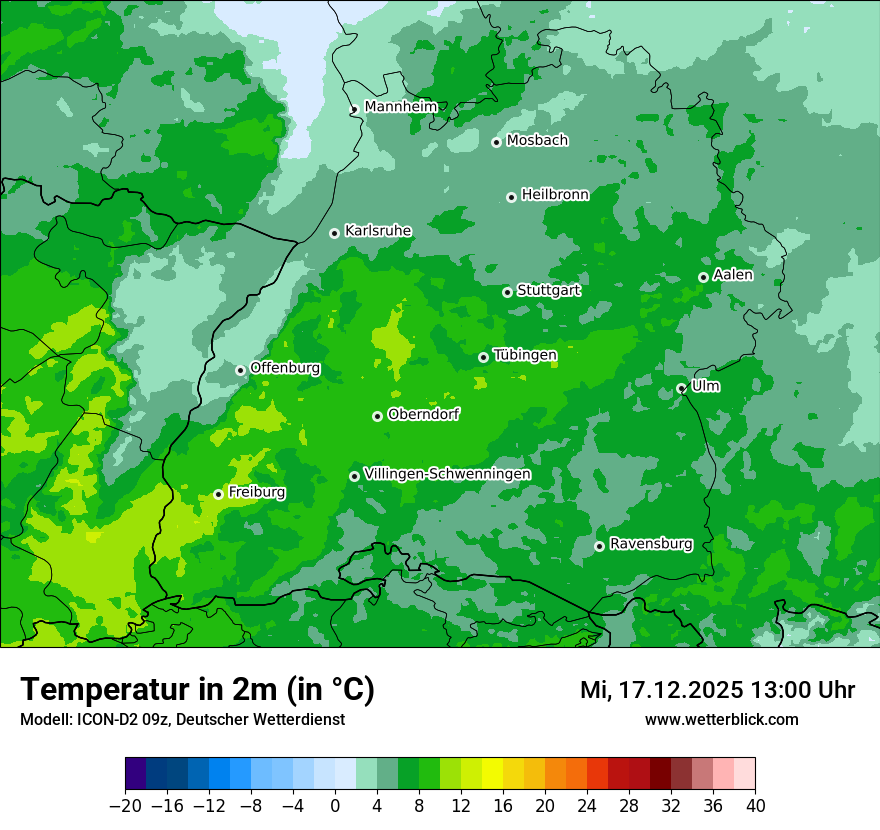 Modellkarten Temperatur