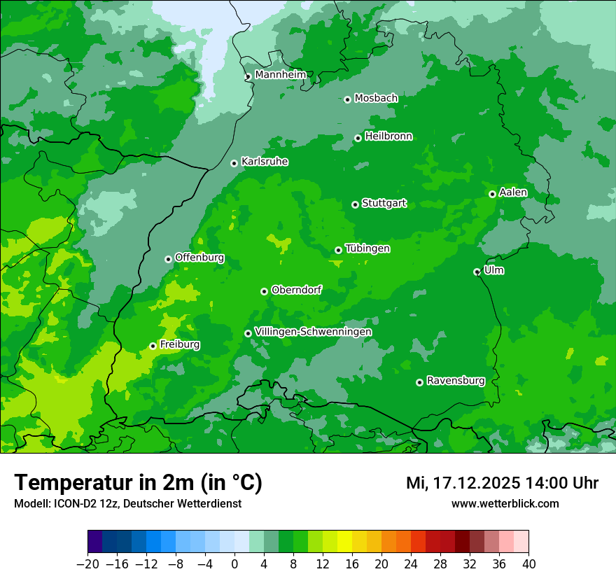 Modellkarten Temperatur