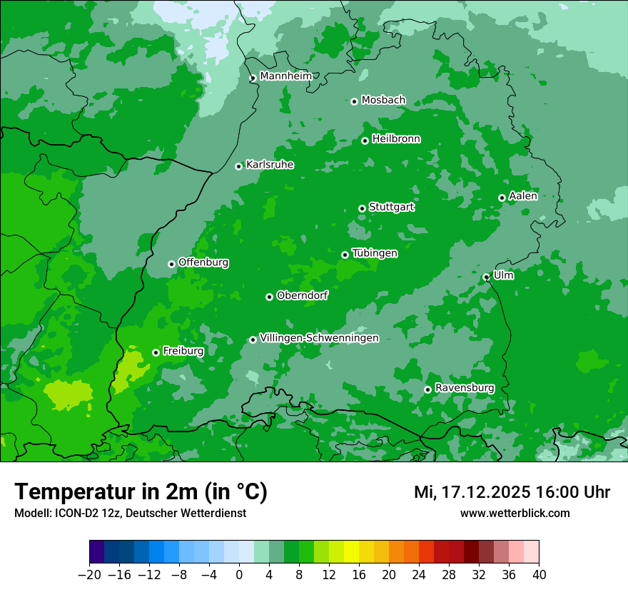 Modellkarten Temperatur