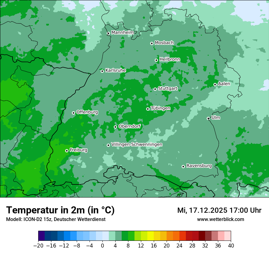 Modellkarten Temperatur