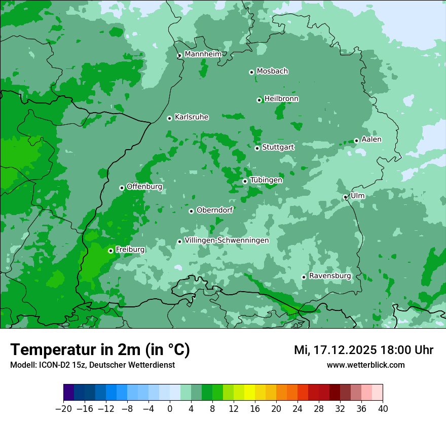 Modellkarten Temperatur