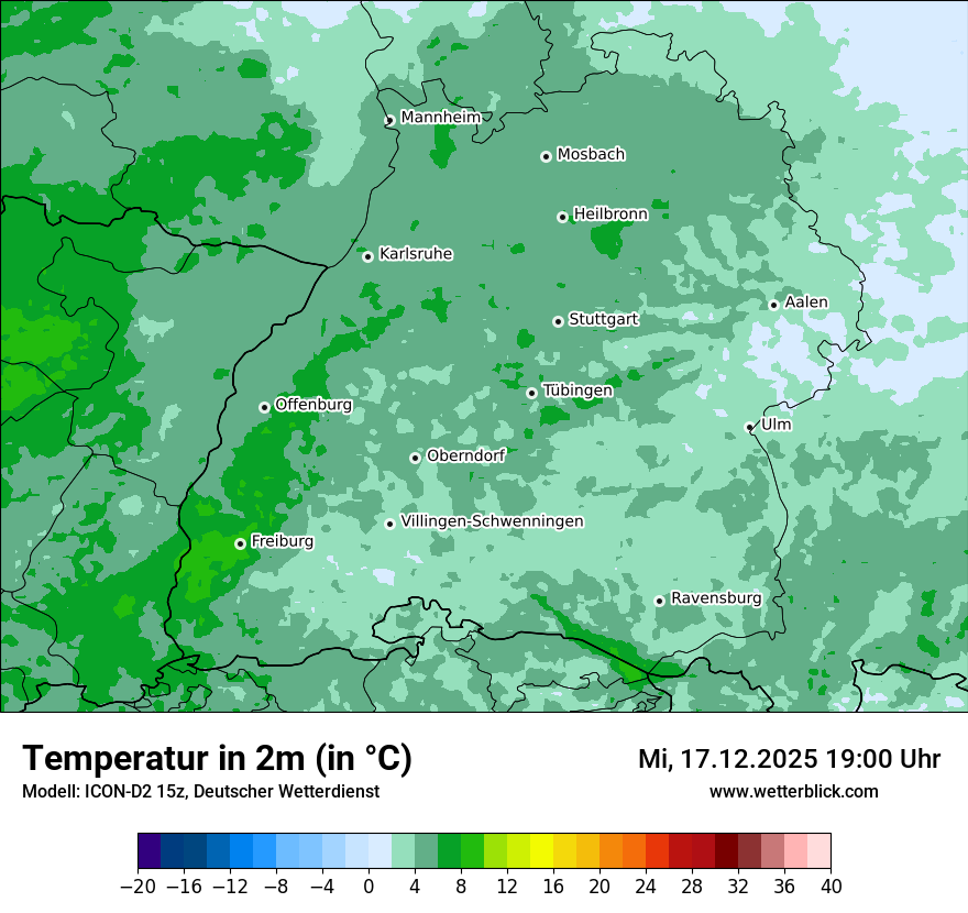 Modellkarten Temperatur