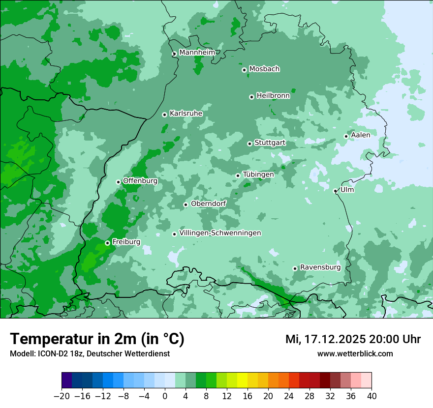 Modellkarten Temperatur