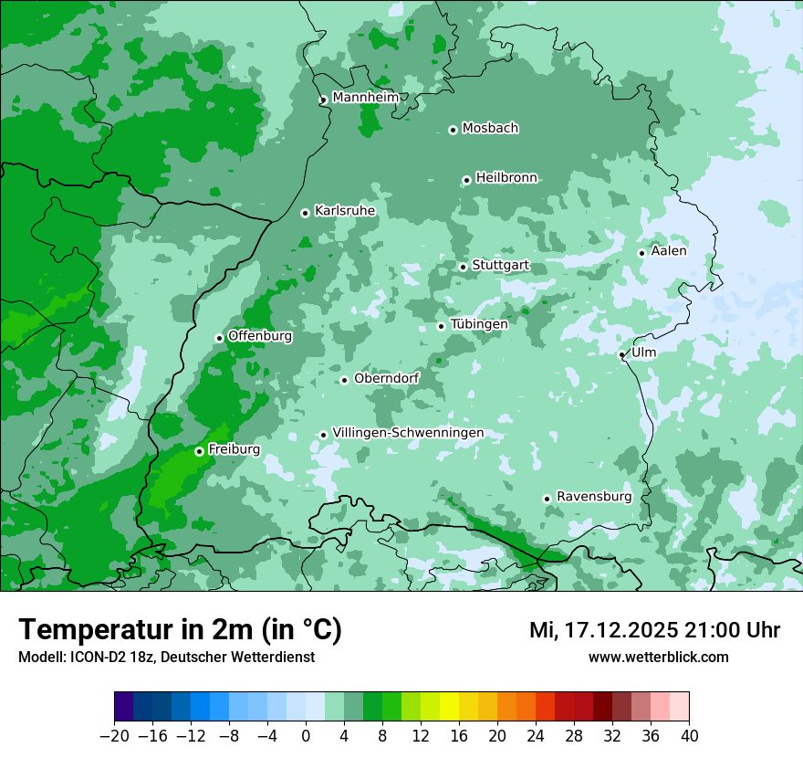 Modellkarten Temperatur