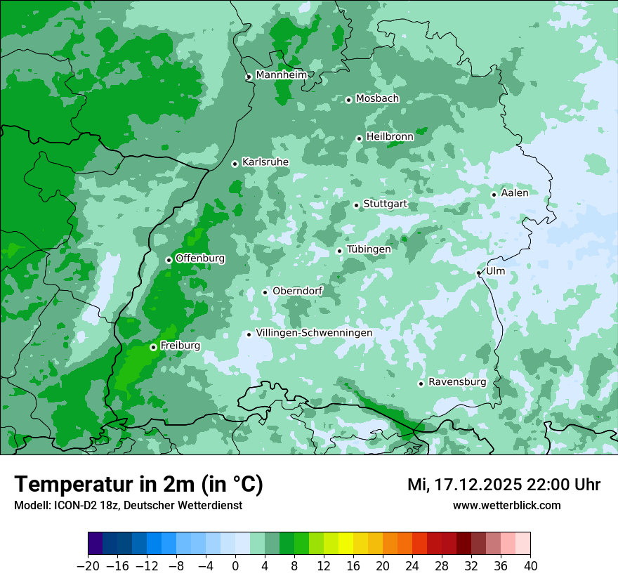 Modellkarten Temperatur