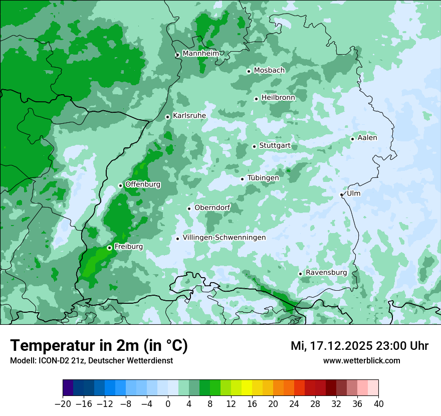 Modellkarten Temperatur