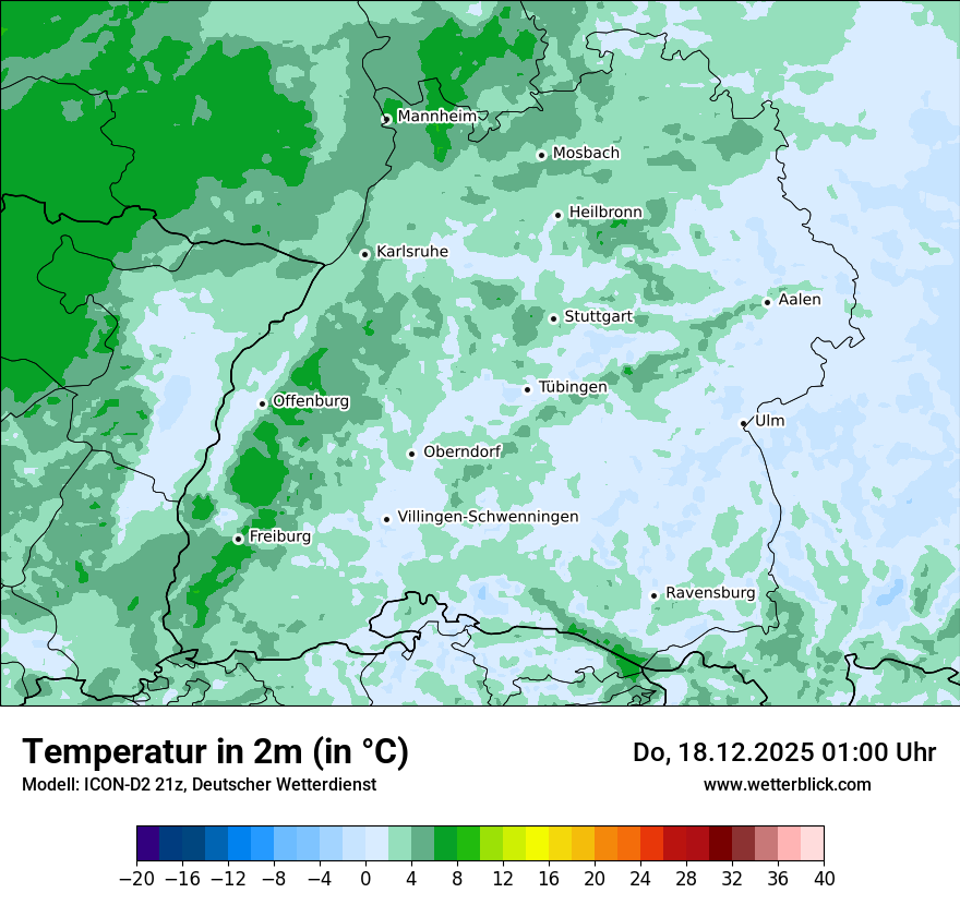 Modellkarten Temperatur