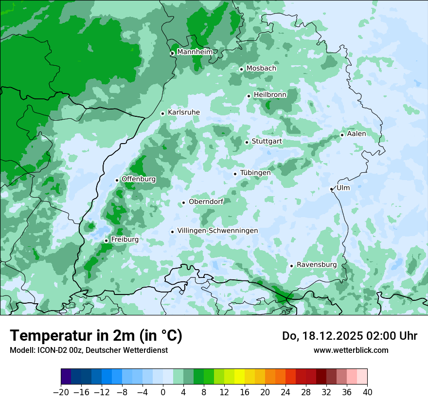 Modellkarten Temperatur