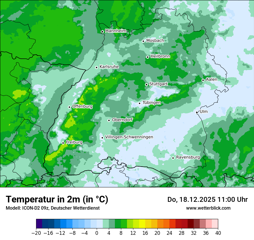 Modellkarten Temperatur