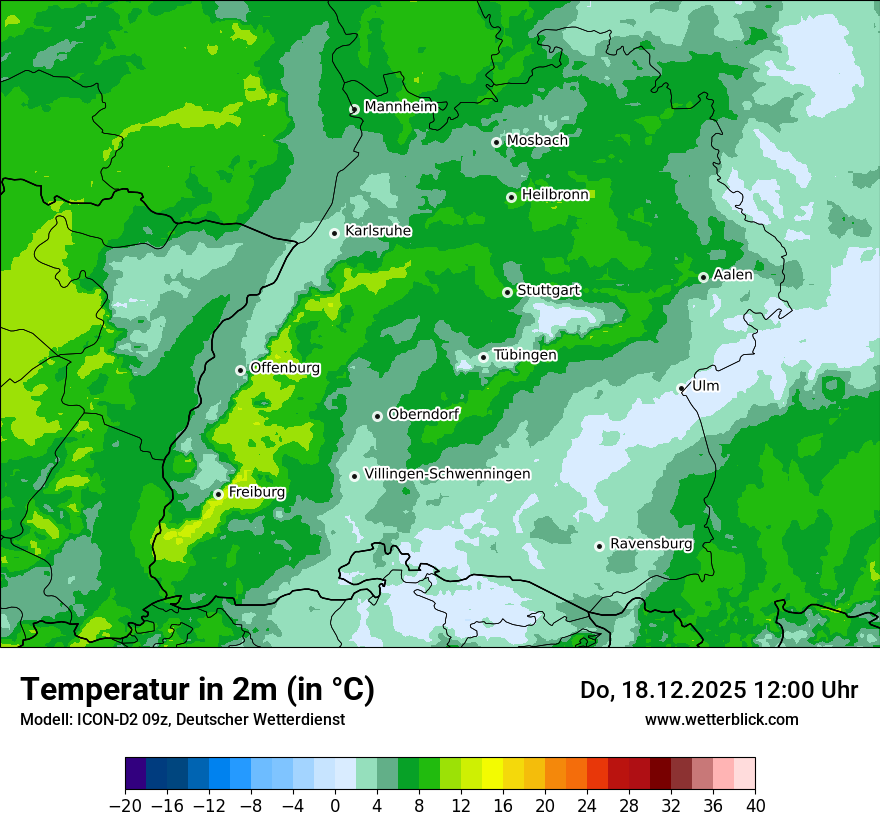 Modellkarten Temperatur