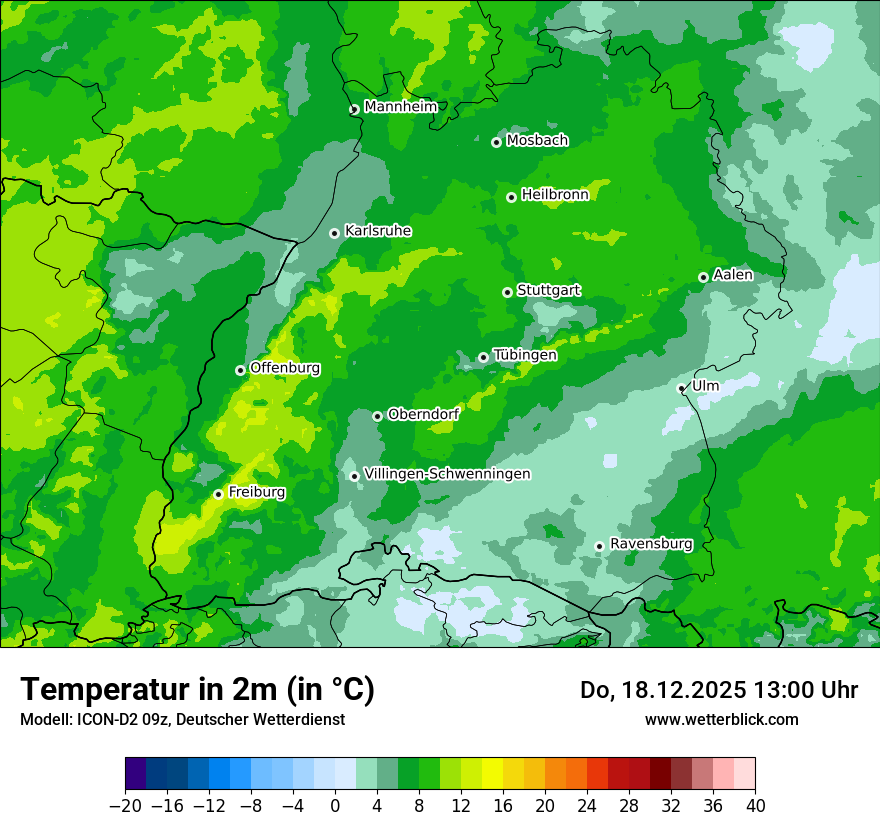 Modellkarten Temperatur