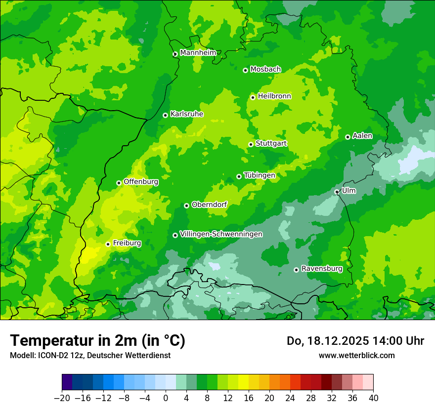 Modellkarten Temperatur