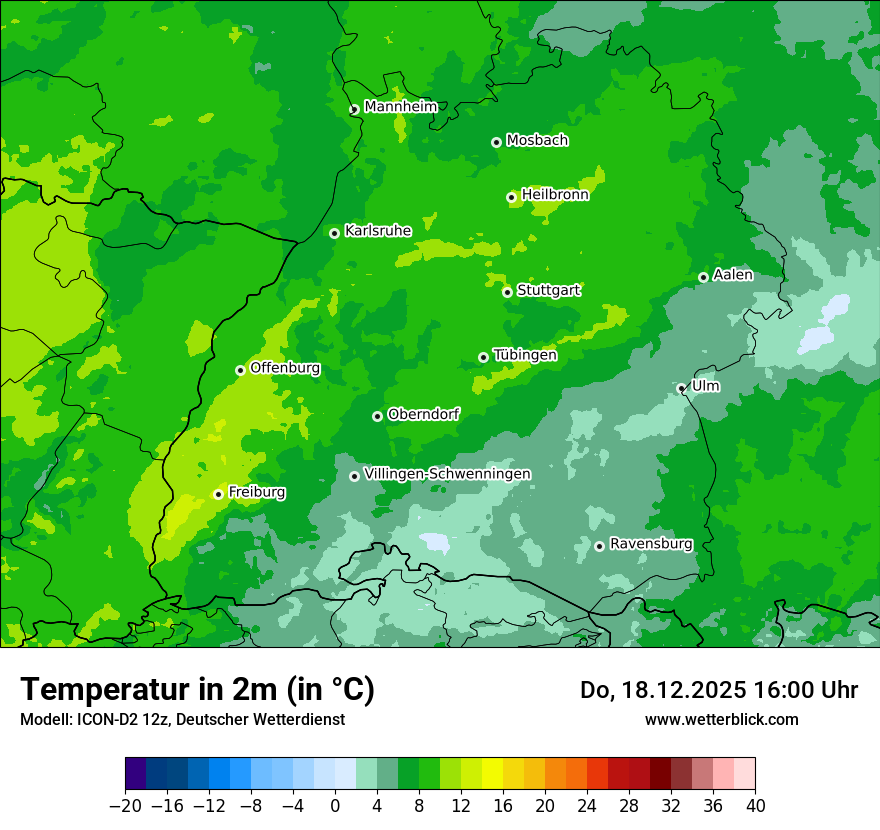 Modellkarten Temperatur