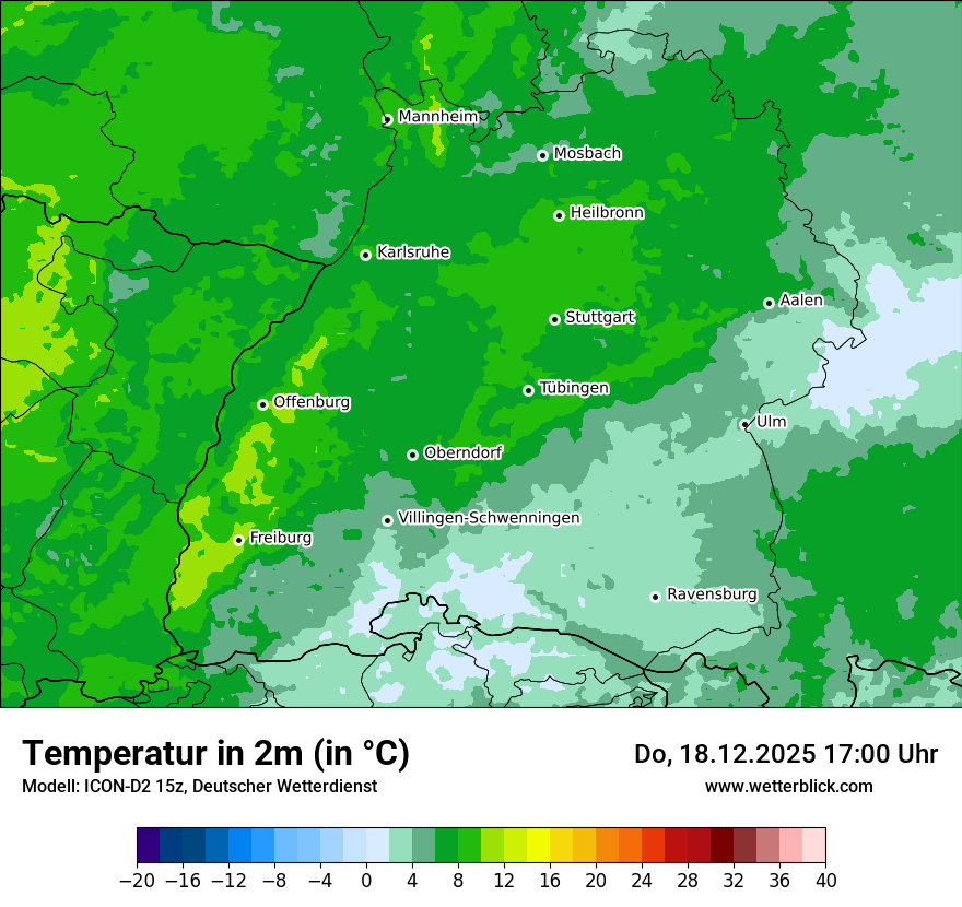 Modellkarten Temperatur