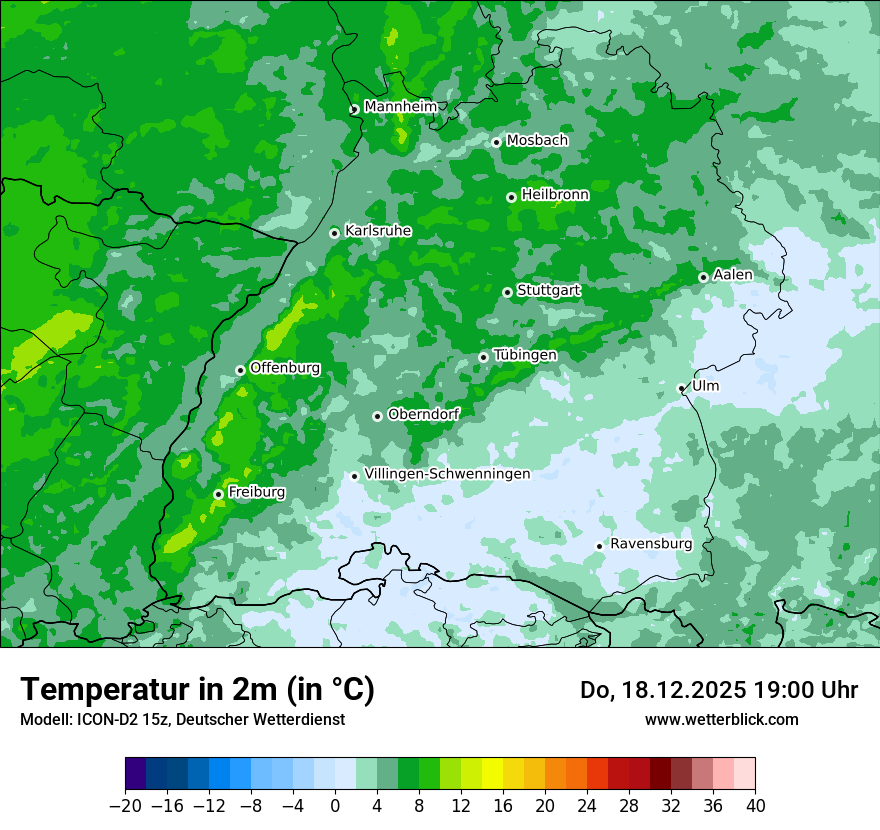 Modellkarten Temperatur