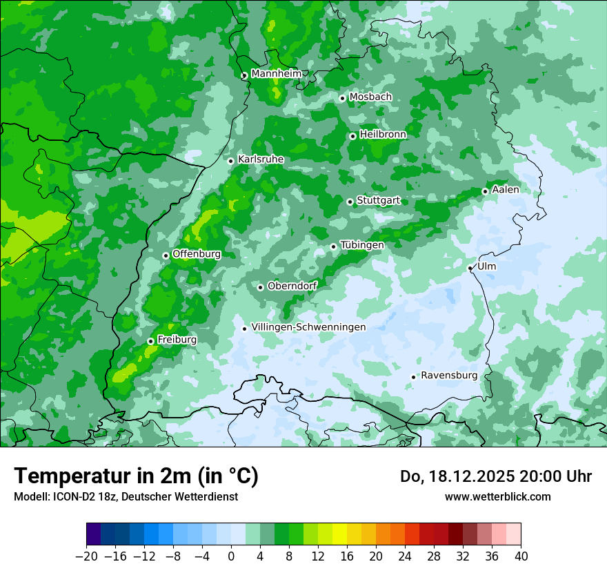 Modellkarten Temperatur