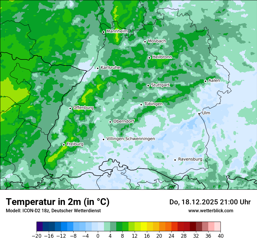 Modellkarten Temperatur