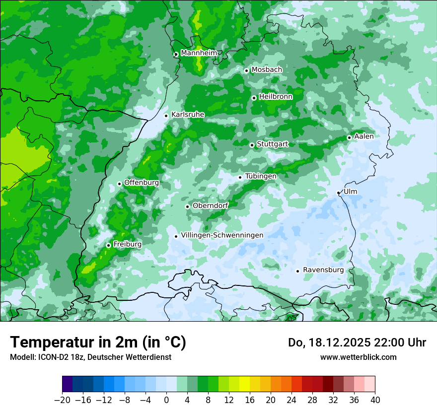 Modellkarten Temperatur