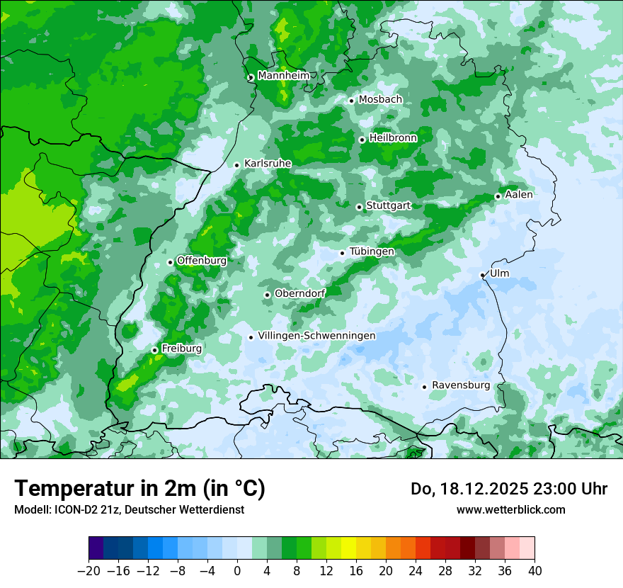 Modellkarten Temperatur