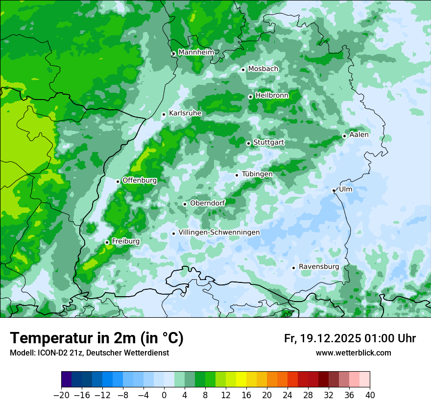 Modellkarten Temperatur
