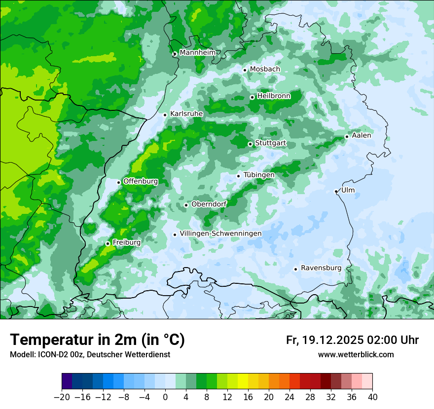 Modellkarten Temperatur