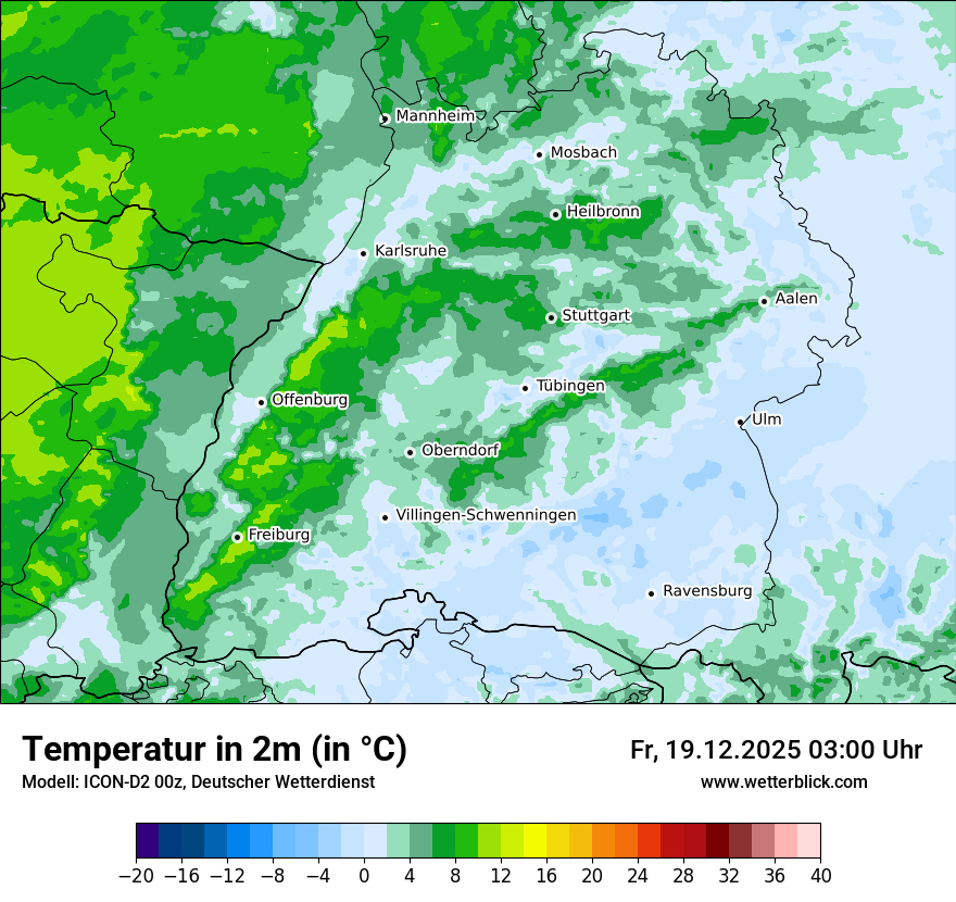 Modellkarten Temperatur
