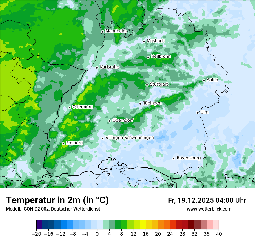 Modellkarten Temperatur
