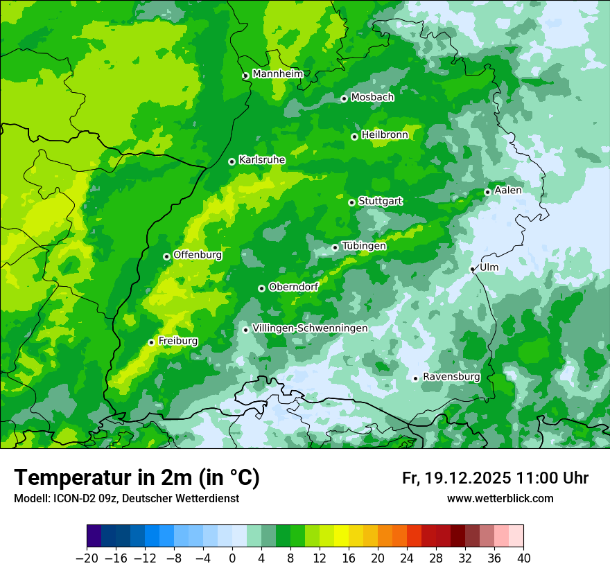 Modellkarten Temperatur